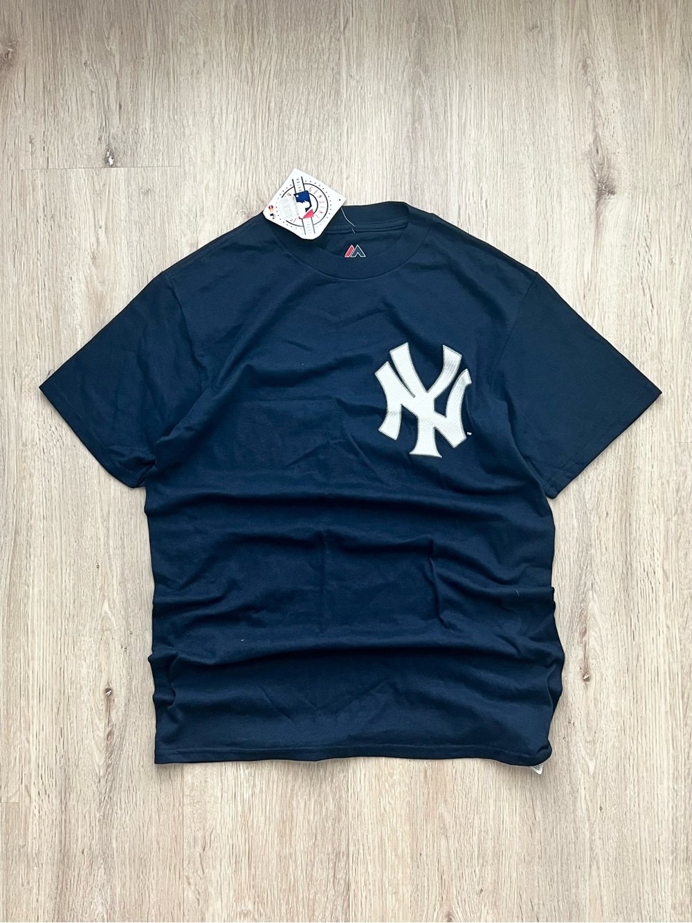 New York Yankees Championships T-Shirt Mens Small Blue MLB Majestic Graphic Tee